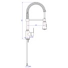 Batterie de lavabo avec douche extractible sur ressort, H 445 mm - Stalgast