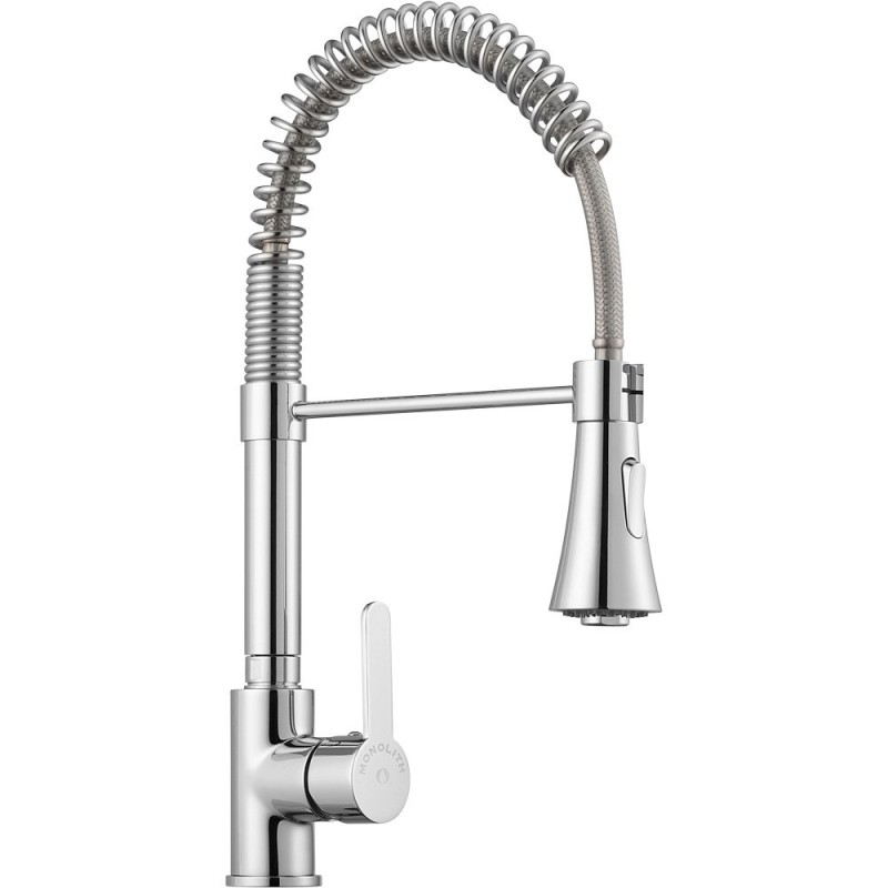 Batterie de lavabo avec douche extractible sur ressort, H 445 mm - Stalgast