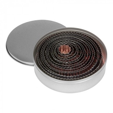lot de 14 Emporte-pièces cannelé inox - Emga