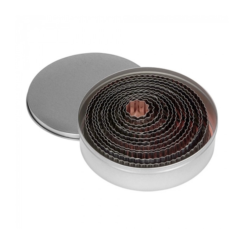 lot de 14 Emporte-pièces cannelé inox - Emga