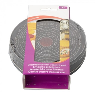 lot de 14 Emporte-pièces cannelé inox - Emga