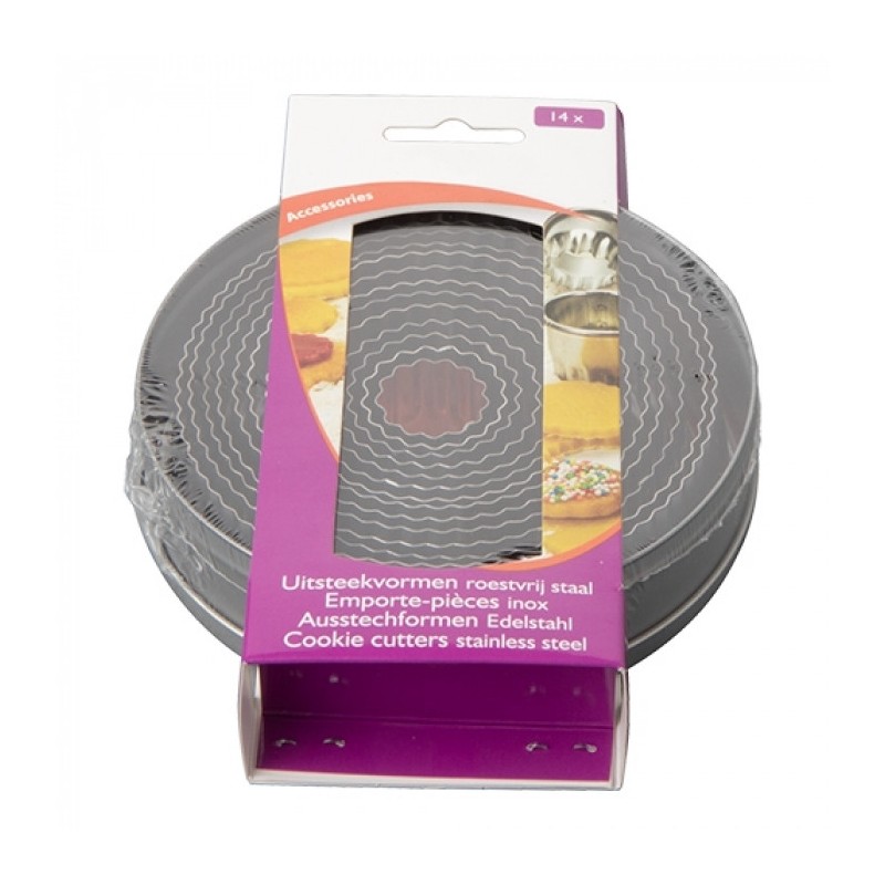lot de 14 Emporte-pièces cannelé inox - Emga