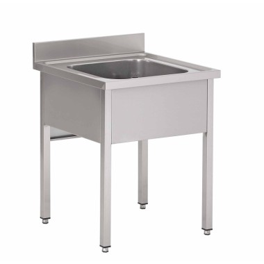 Plonge Avec Piétement Sans Sous-Tablette Avec 1 Bac - Fabrinox