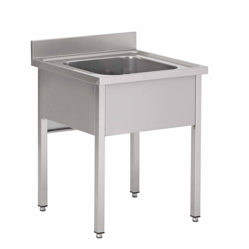 Plonge Avec Piétement Sans Sous-Tablette Avec 1 Bac - Fabrinox