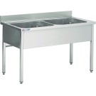 Plonge Avec Piétement Sans Sous-Tablette Avec 2 Bacs - Fabrinox