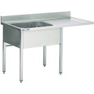 Plonge Espace Lv Avec Piétement Sans Sous-Tablette Avec 1 Bac Et 1 Egoutoire - Fabrinox