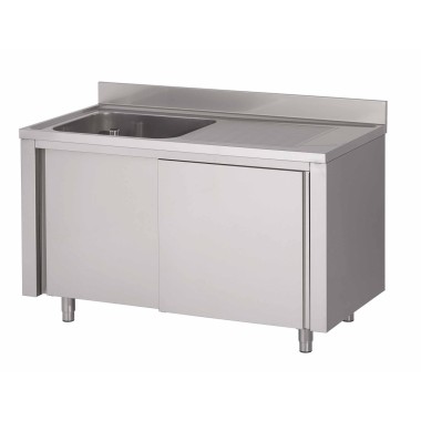 Plonge Sur Armoire Avec 1 Bac Et 1 Egoutoire - Fabrinox