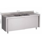 Plonge Sur Armoire Avec 2 Égouttoirs 2 Bacs L2000Xp700Xh850/900 Mm - Fabrinox