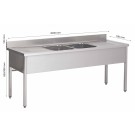 Plonge Sur Piétement Avec 2 Égouttoirs 2 Bacs L2000Xp700Xh850/900 Mm - Fabrinox