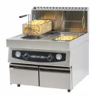 Friteuse gaz à poser avec vanne de vidange 2 x 17 litres - Casselin