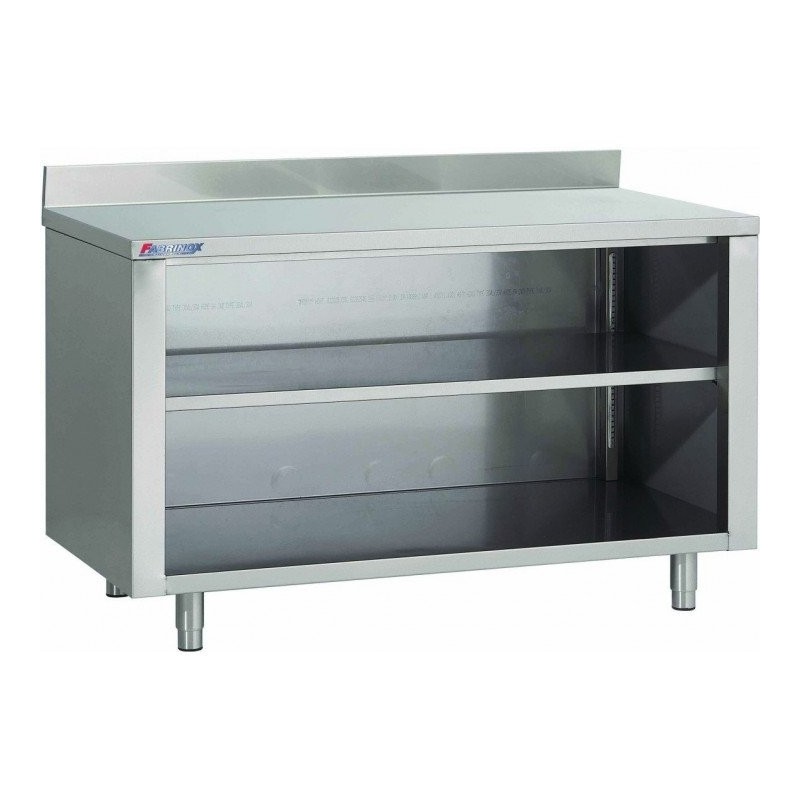 Table Armoire Inox Centrale Ouverte (P)700 X (H)850 Mm, Avec Dosseret, Aisi 430 - Fabrinox