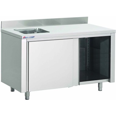 Table Armoire Adossee Du Chef Portes Couliss. Prof. 700 - Fabrinox