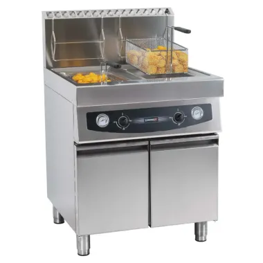 Friteuse gaz avec soubassement 2 x 17 litres  - Casselin
