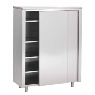 Armoire Inox Haute (P)700 X (H)1800 Mm 2 Portes Coulissantes, Aisi 430 - Fabrinox