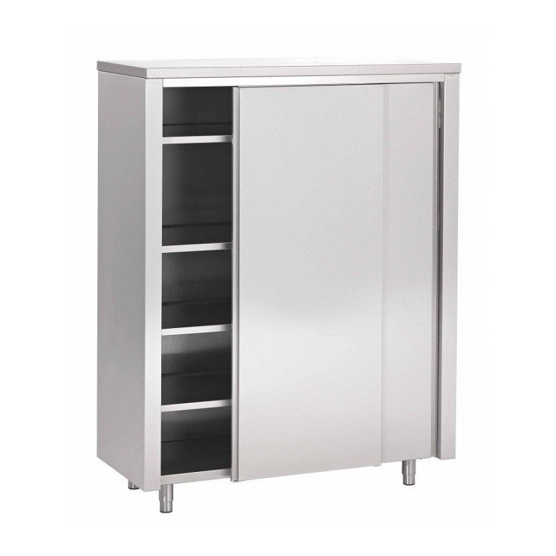 Armoire Inox Haute (P)700 X (H)1800 Mm 2 Portes Coulissantes, Aisi 430 - Fabrinox