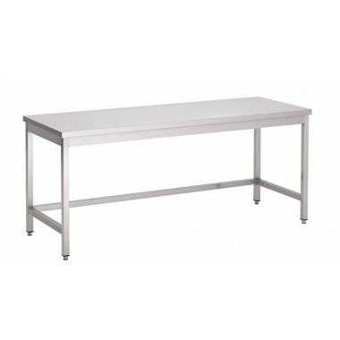 Table Inox Centrale (P)800 X (H)850 Mm Sans Dosseret Sans Tablette Intermédiaire Aisi 430 - ShopDesChefs
