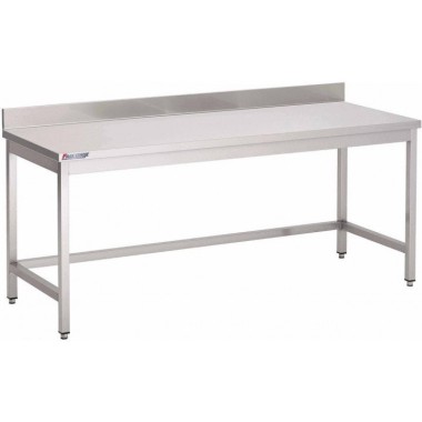 Table Inox Murale (P)600 X (H)850 Mm Avec Dosseret Sans Tablette Intermédiaire Aisi 430 - ShopDesChefs