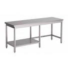 Table Inox Centrale (P)600 X (H)850 Mm Sans Dosseret 1 Demi-Tablette Intermédiaire À Gauche Aisi 430 - ShopDesChefs