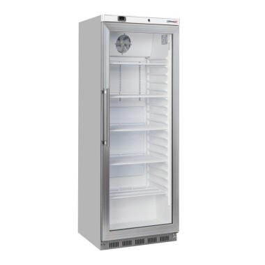 Armoire positive vitrée 400 L Inox - Casselin