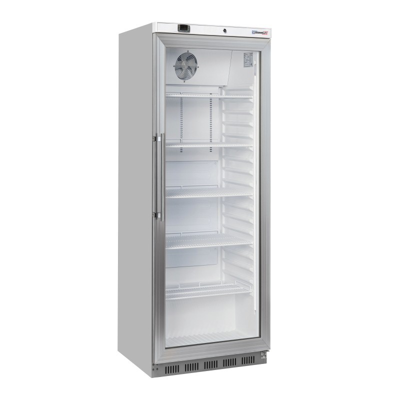 Armoire positive vitrée 400 L Inox - Casselin