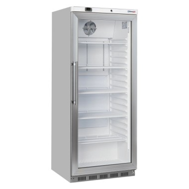 Armoire positive vitrée 600 L Inox - Casselin