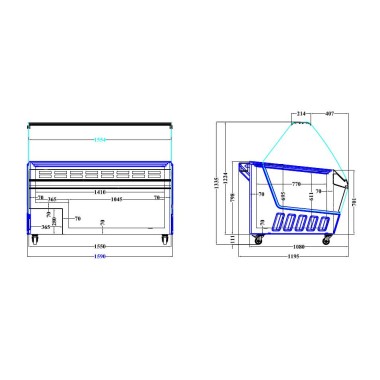 COMBISTEEL - Vitrine à crème glacée hawai 16 x 5 l