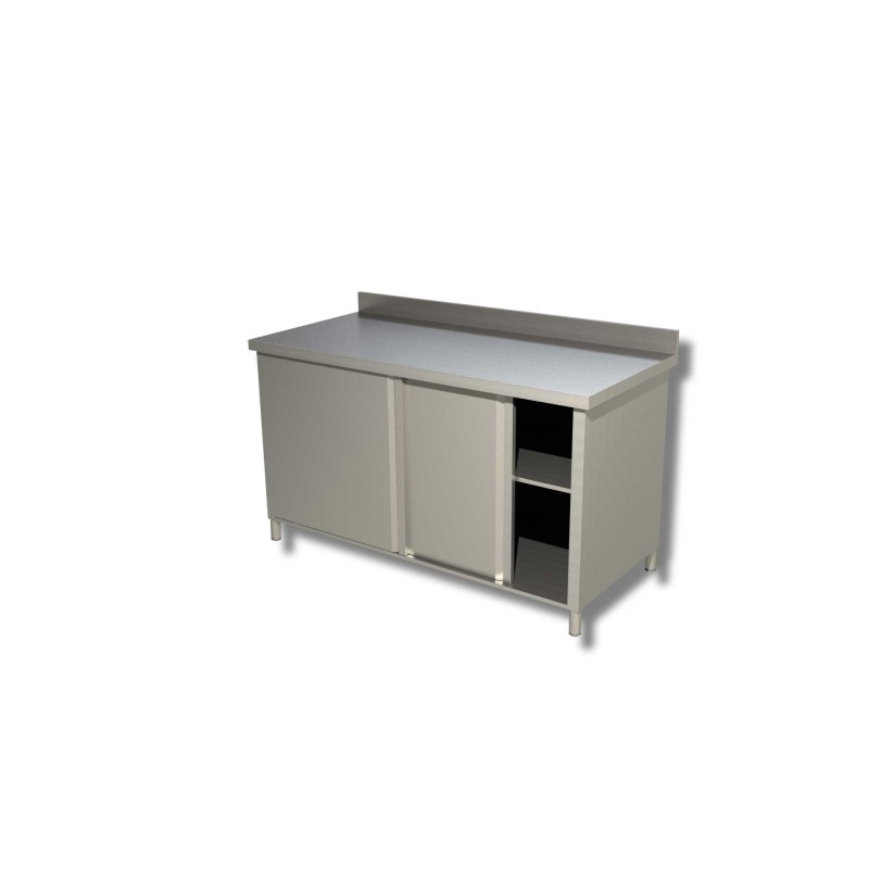 Table sur armoire porte battante avec dosseret - Ristopro