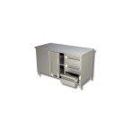 Table sur armoire portes coulissantes avec 3 tiroirs a droite sans dosseret - Ristopro