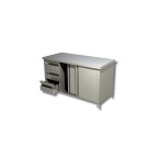 Table sur armoire  1 porte battante avec 3 tiroirs a gauche sans dosseret - Ristopro