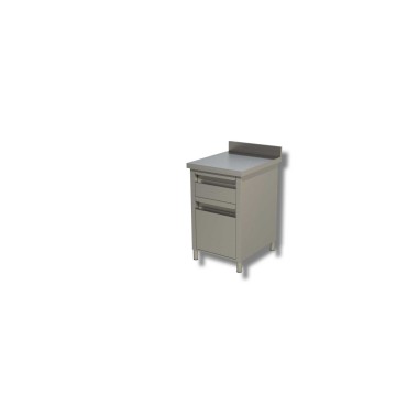Meuble 1 tiroir et 1 porte bouteilles avec dosseret - Ristopro