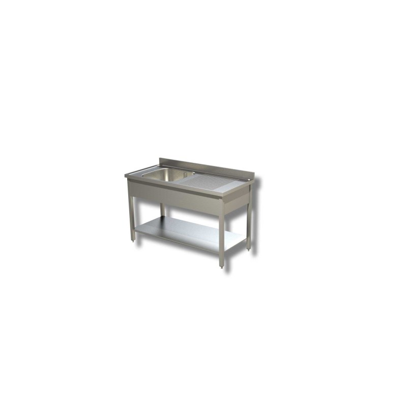 Plonge Inox Evier à Gauche avec Etagère - Gamme 700 - Ristopro