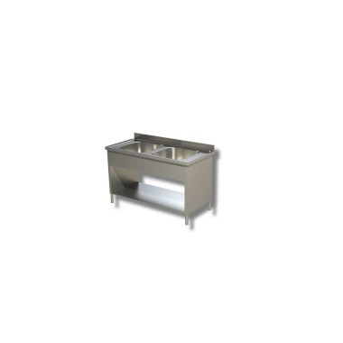 Plonge Inox 2 Eviers avec Etagère et Panneaux Latéraux - Gamme 700 - Ristopro