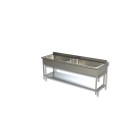 Plonge 2 Grands Eviers avec Etagère - Gamme 600 - Ristopro