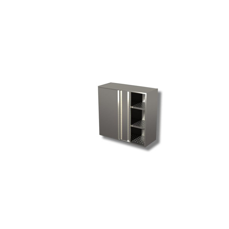 Armoire murale 2 etageres egouttoir avec portes coulissantes  - Ristopro