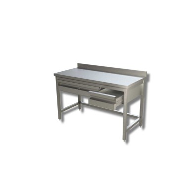 Table avec etagere et 4 tiroirs avec dosseret - Ristopro