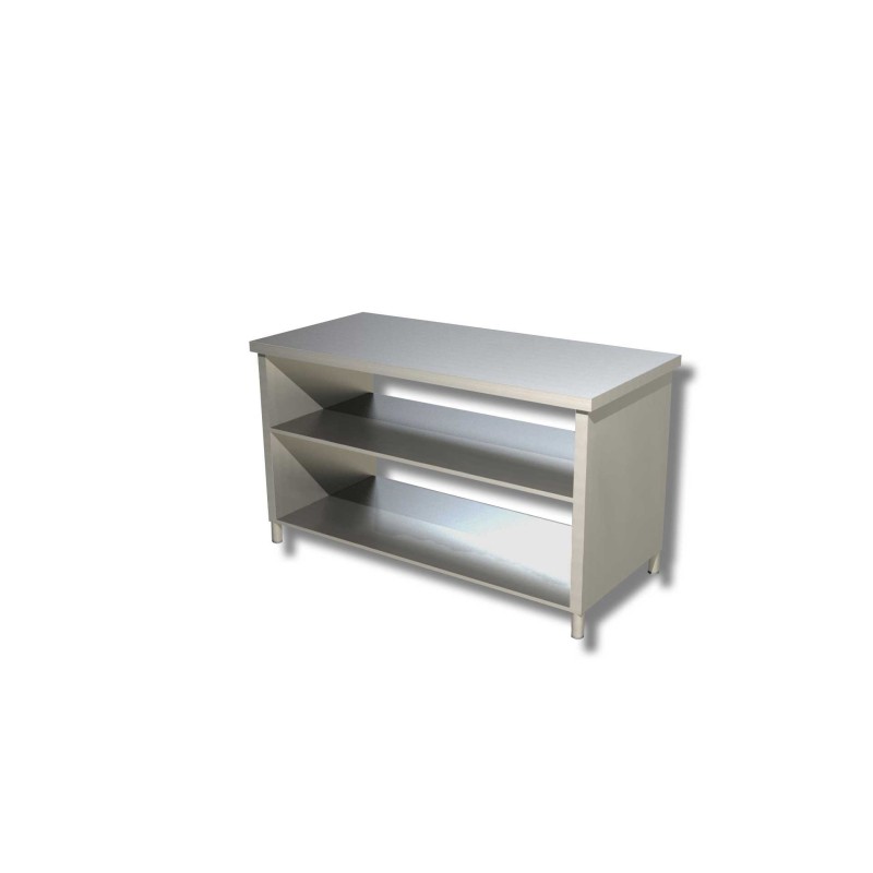 Table avec 2 etageres et panneaux lateraux - Ristopro