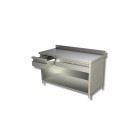 Table sur armoire ouverte avec 1 etagere et 2 tiroirs + dosseret - Ristopro