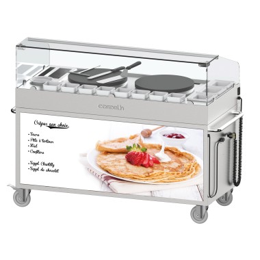 Casselin - Chariot à crêpières double 40 encastrées