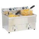 Casselin - Friteuse électrique avec vanne de vidange 2 x 8 litres