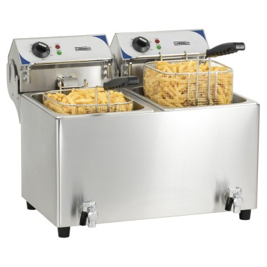 Casselin - Friteuse électrique avec vanne de vidange 2 x 7 litres