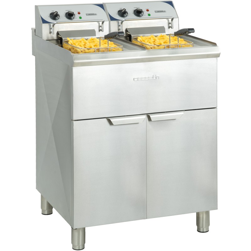 Casselin - Friteuse électrique sur pieds  2 x 10 litres haut rendement