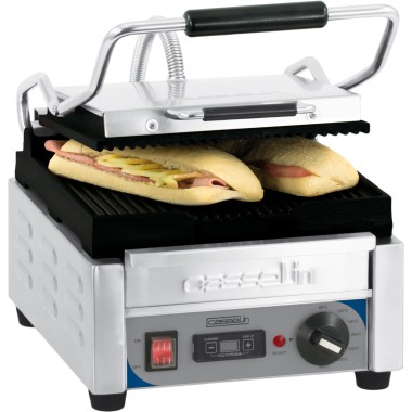 Casselin - Grill Panini Petit Premium Rainurée - Rainurée avec minuteur