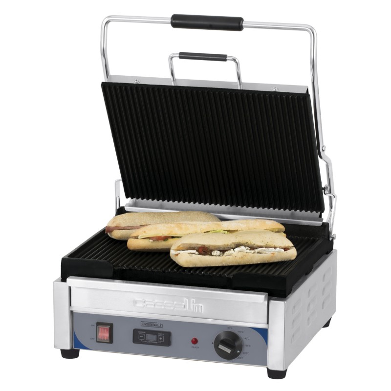 Casselin - Grill Panini Grand Premium Rainurée - Rainurée avec minuteur