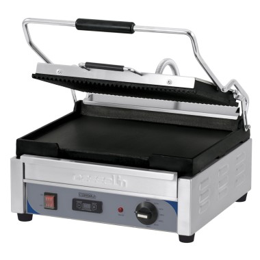 Casselin - Grill Panini Grand Premium Rainurée - Lisse avec minuteur