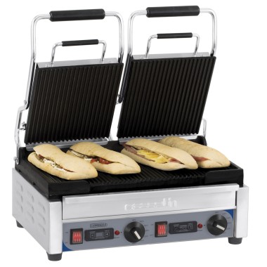 Casselin - Grill Panini double Premium Rainurée - Rainurée avec minuteur