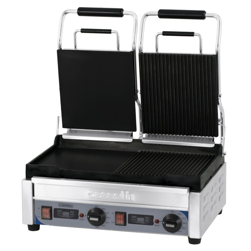 Casselin - Grill Panini double Premium Mixte avec minuteur