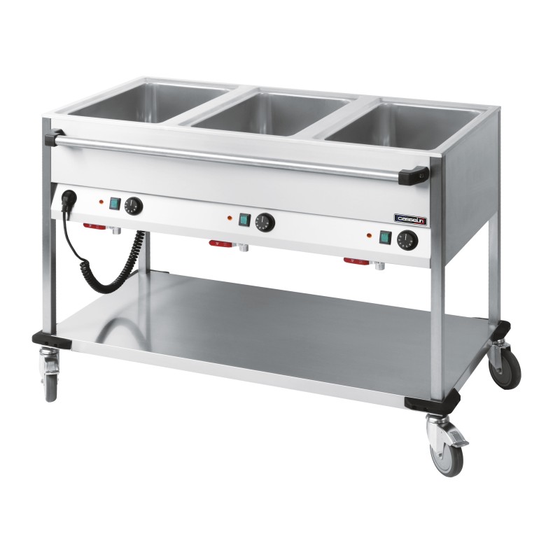 Casselin - Chariot bain-marie à eau 3 x GN 1/1