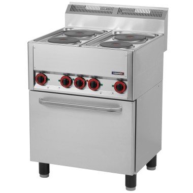 Casselin - Fourneau électrique 4 feux avec four électrique ventilé GN 1/1 66