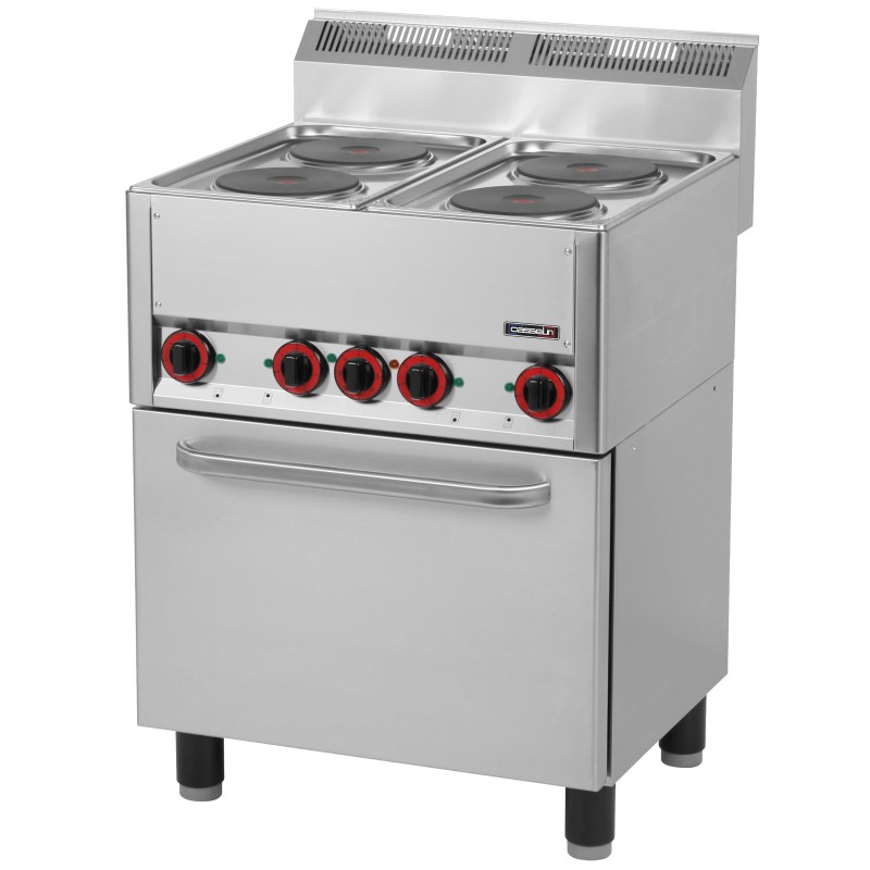 Casselin - Fourneau électrique 4 feux avec four électrique ventilé GN 1/1 66
