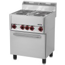 Casselin - Fourneau électrique 4 feux avec four électrique ventilé GN 1/1 66